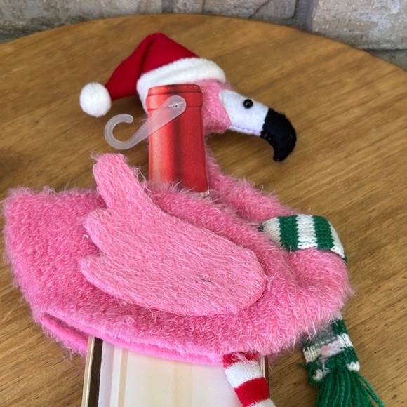 Festive Pink Christmas Flamingo Wine Cover 16" by St. Nicholas Square NEW - Picture 12 of 13